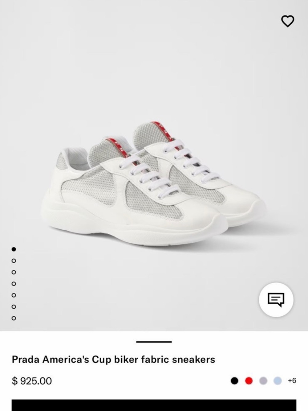 Prada White & Gray Men’s Low-Top Sneakers with Red Logo Tab - Picture 7 of 7